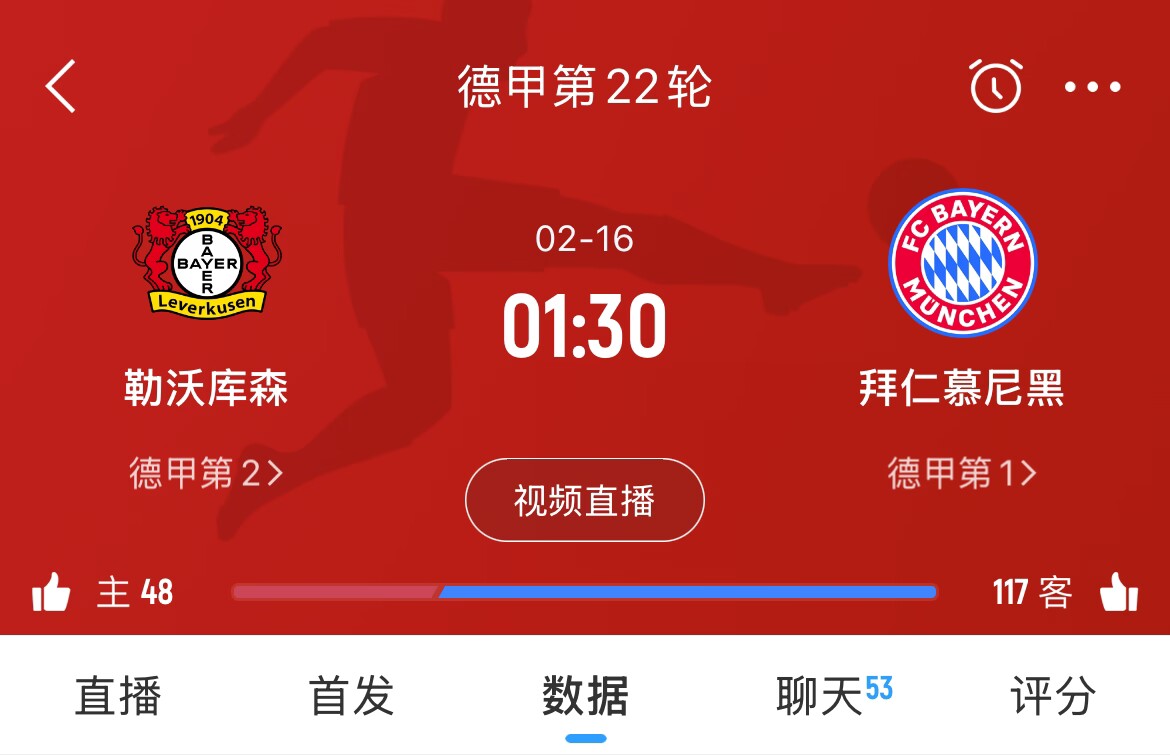  下輪決定冠軍？拜仁下場德甲將客戰(zhàn)勒沃庫森，若取勝將11分領(lǐng)跑